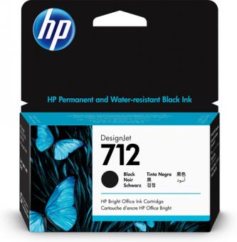 HP712 schwarz Tintenpatrone 38ml 3ED70A 