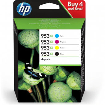 HP 953XL schwarz/cyan/magenta/gelb 4 Tintenpatronen Multipack L0S70AE(953XL) + F6U16AE(953XL) + F6U17AE(953XL) + F6U18A(953XL)  3HZ52AE 