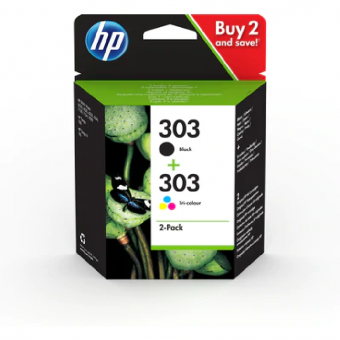 HP303 schwarz/color 2 Tintenpatronen Multipack HP303: T6N02AE + T6N01AE (3YM92AE) 