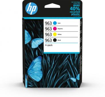 HP963  schwarz/cyan/magenta/gelb 4 Tintenpatronen Multipack 1 x Black ca. 1.000 Seiten , 3 x Farbe ca. 700 Seiten , 3JA26AE(HP963) + 3JA23AE(HP963) + 3JA24AE(HP963) + 3JA25AE(HP963) 6ZC70AE 