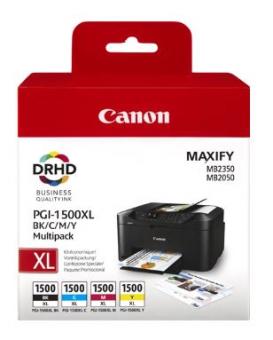 Original  Canon PGI-1500 XL Multipack Schwarz / Cyan / Magenta / Yellow ca.3.935 Seiten 4 Tintenpatronen PGI-1500 XL: bk+c+m+y 9182B010 