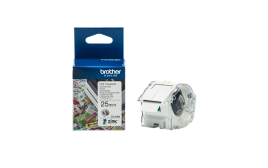 Brother CZ-1004 weiß,Transparent Etiketten 25 mm Farbetikettenrolle 25 mm x 5 m, selbstklebend 