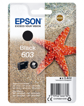 Epson 603 black Tintenpatrone ca. 150 Seiten C13T03U14010 