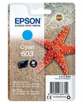 Epson 603 cyan Tintenpatrone ca. 130 Seiten C13T03U24010 