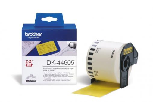 Brother Etiketten Schwarz auf Gelb DK-44605 Endlos-Etikett (Papier) - gelb 