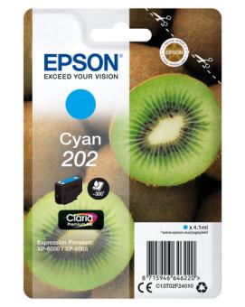 Epson 202 Cyan Tintenpatrone 4.1 ml ca. 300 Seiten C13T02F24010 