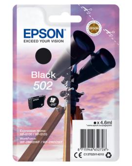 Epson 502 Schwarz Tintenpatrone 4.6 ml ca. 210 Seiten C13T02V14010 