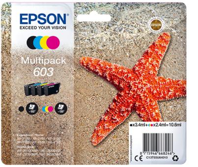 Epson Multipack 603 4 Tintenpatronen black, cyan, magenta, yellow C13T03U64010 