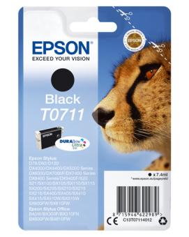 Epson T0711 Schwarz Tintenpatrone 7.4 ml ca. 245 Seiten C13T07114012 