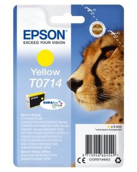 Epson T0714 Gelb Tintenpatrone 5.5 ml ca. 415 Seiten C13T07144012 