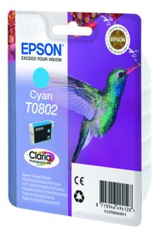 Epson T0802 cyan Tintenpatrone 7.4 ml ca. 935 Seiten C13T08024011 