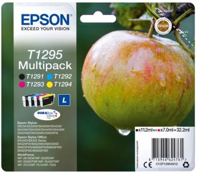 Original  Epson T1295 Multipack Schwarz , Cyan , Magenta , Yellow 4 Tintenpatronen: T1291 + T1292 + T1293 + T1294 C13T12954012 