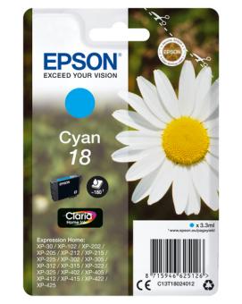 Epson 18 Cyan T1802 Tintenpatrone 3.3 ml ca. 180 Seiten C13T18024012 