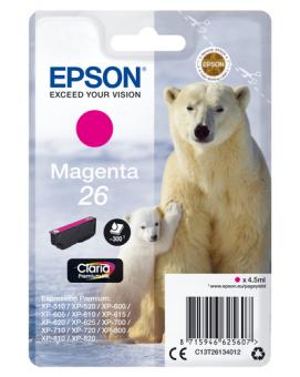 Epson 26 magenta Tintenpatrone T2613 4.5 ml ca. 300 Seiten C13T26134012 
