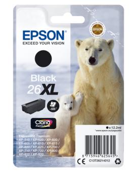 Epson 26XL black T2621 Tintenpatrone 12.1 ml ca. 500 Seiten C13T26214012 