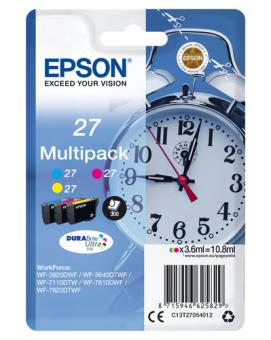 Original  Epson 27 Multipack Cyan , Magenta , Yellow T2705 C13T27054012 3 x 3,6 ml farben je ca. 300 Seiten 