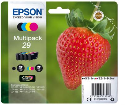 Original  Epson 29 Multipack Schwarz ,Cyan ,Magenta ,Yellow T2986 4 Tintenpatronen: T2981 + T2982 + T2983 + T2984 C13T29864012 