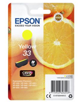 Epson 33 T3344 yellow Tintenpatrone 4.5 ml ca. 300 Seiten C13T33444012 