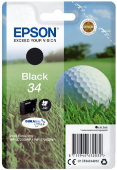 Original  Epson 34 Tintenpatrone Schwarz T3461 6.1 ml ca. 350 Seiten C13T34614010 