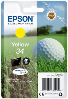 Original  Epson 34 Tintenpatrone Yellow T3464 4.2 ml ca. 300 Seiten C13T34644010 