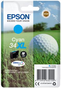 Epson 34XL Cyan Tintenpatrone T3472 10.8ml ca. 950 Seiten C13T34724010 