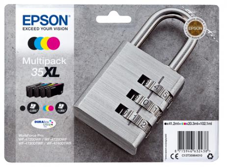 Epson 35XL Multipack Schwarz ,Cyan ,Magenta ,Gelb 4 Tintenpatronen: T3591 + T3592 + T3593 + T3594 