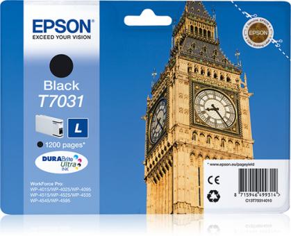 Epson T7031 black Tintenpatrone ca. 1.200 Seiten C13T70314010 