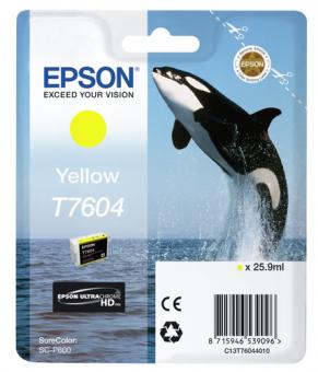 Epson T7604 yellow Tintenpatrone ca. 2100 Seiten 25.9ml UltraChrome HD C13T76044010 
