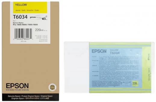 Original  Epson T6034 Tintenpatrone Yellow 220 ml C13T603400 