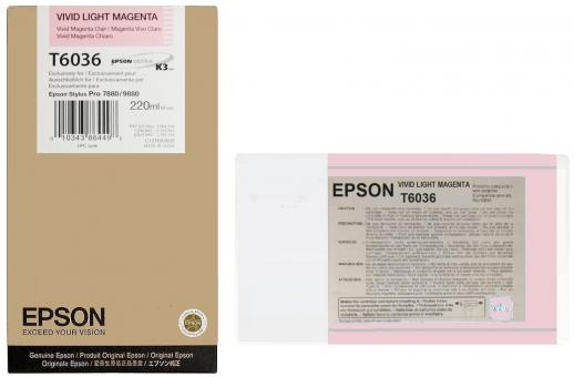 Original  Epson T6036 vivid light Tintenpatrone Magenta 220 ml C13T603600 