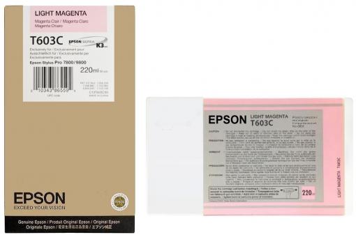 Original  Epson T603C light Tintenpatrone Magenta 220 ml C13T603C00 