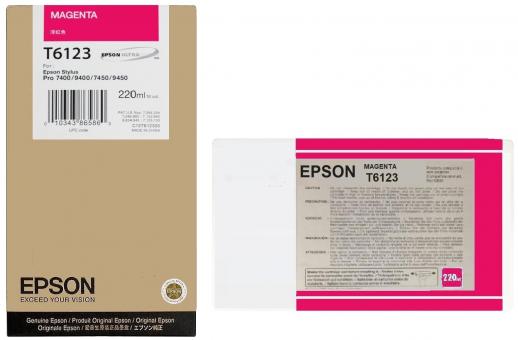 Original  Epson T6123 Tintenpatrone Magenta 220 ml C13T612300 