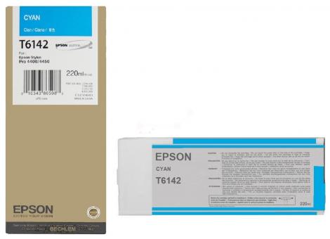 Original  Epson T6142 Tintenpatrone Cyan 220 ml C13T614200 