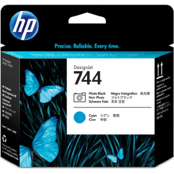 HP744 Schwarz/Cyan Druckkopf F9J86A 