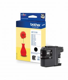 Brother LC121BK schwarz Tintenpatrone 7.1ml ca. 300 Seiten LC-121 