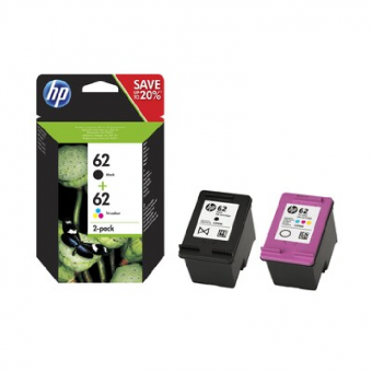 Original  HP62 Schwarz/Color 2 Tintenpatronen Multipack HP62: C2P04AE + C2P06AE (N9J71AE) 