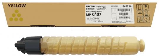 Original  Ricoh MP C407SPF Toner Yellow 842214 ca. 8.000 Seiten 