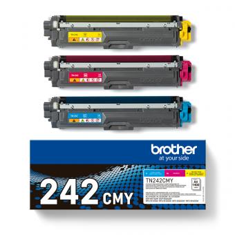 Brother TN-242CMY Multipack Cyan, Magenta, Gelb 3x Toner: 1x TN-242C + 1x TN-242M + 1x TN-242Y je 1.400 Seiten (242) 