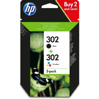 HP302 schwarz/color 2 Tintenpatronen Multipack HP302 F6U66AE + F6U65AE (X4D37AE) 